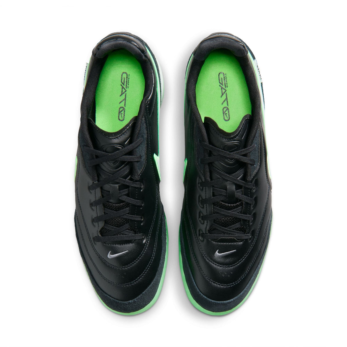 Nike Tiempo Streetgato IN Indoor/Court Low-Top Soccer Shoes- Black/Illusion Green/Black